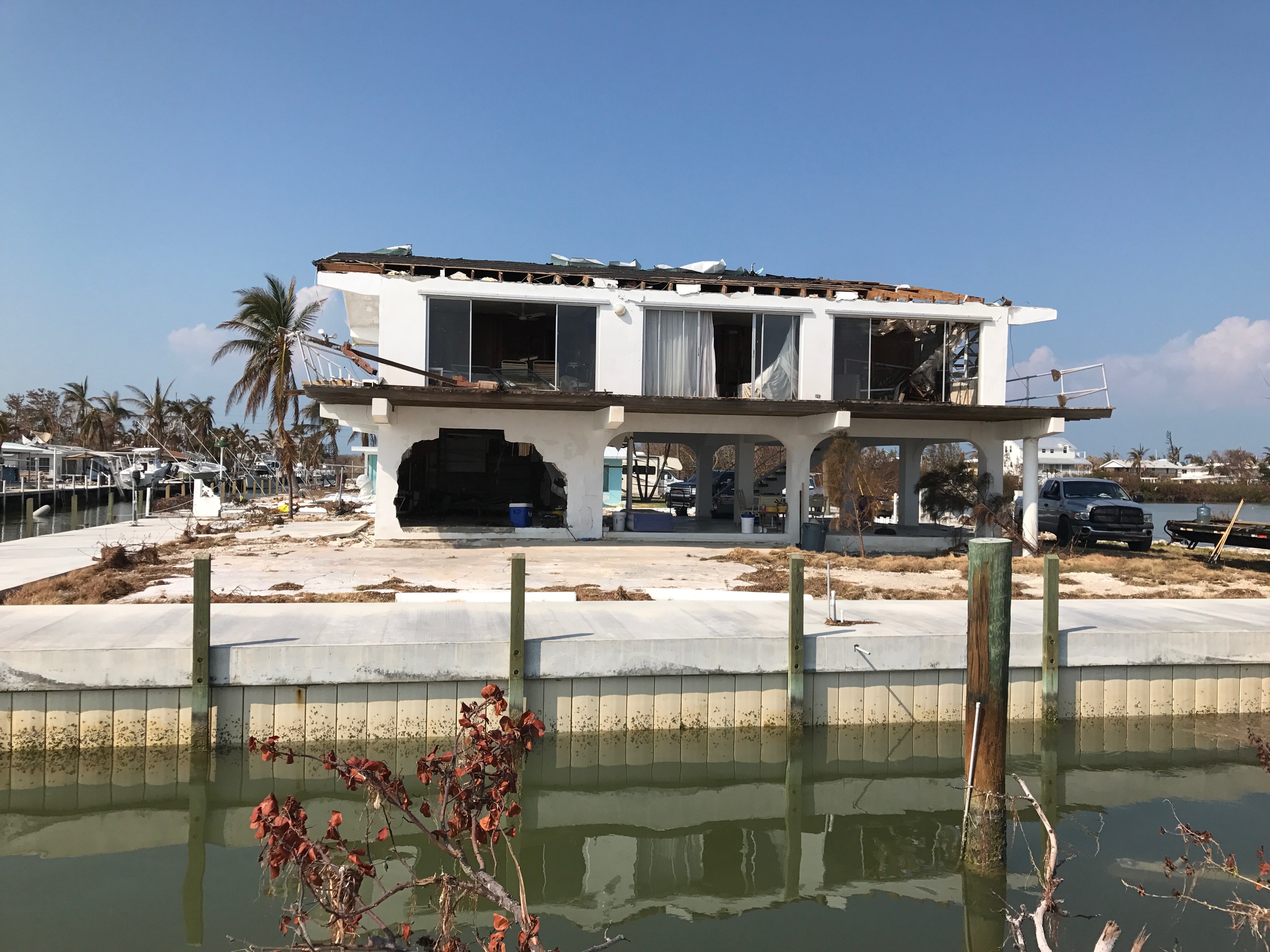 Truline seawall Florid Keys after Hurricane Irma Truline seawall Florida Keys after Hurricane Irma