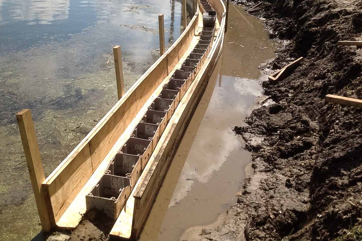 Wood seawall replacement Truline-Florida Yacht Club 4