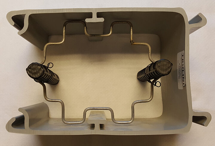 Truline vinyl sheet piling rebar locator for 2 rebars