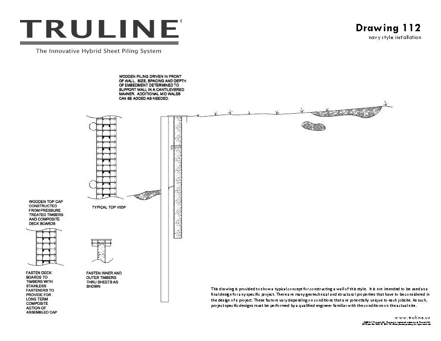 Truline vinyl sheet pile drawing navy style wall