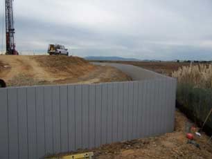 Truline retaining wall system for FAA project